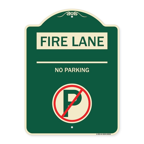 Signmission Fire Lane No Parking W/ No ParkingHeavy-Gauge Aluminum Architectural Sign, 24" x 18", G-1824-24010 A-DES-G-1824-24010 - main